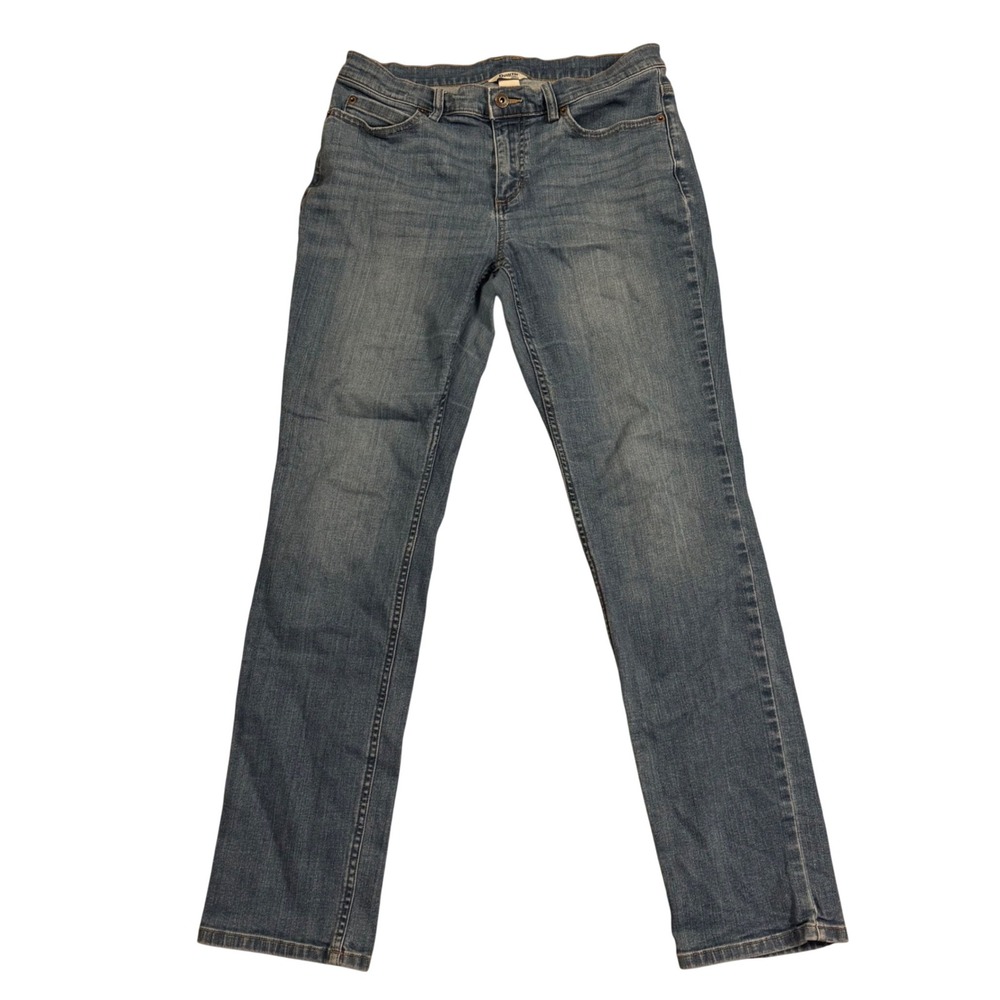 Duluth Trading Co‎ Womens Straight Leg Jeans Blue Medium Wash Size 8 x 31